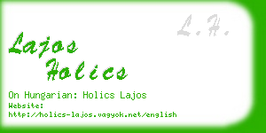 lajos holics business card